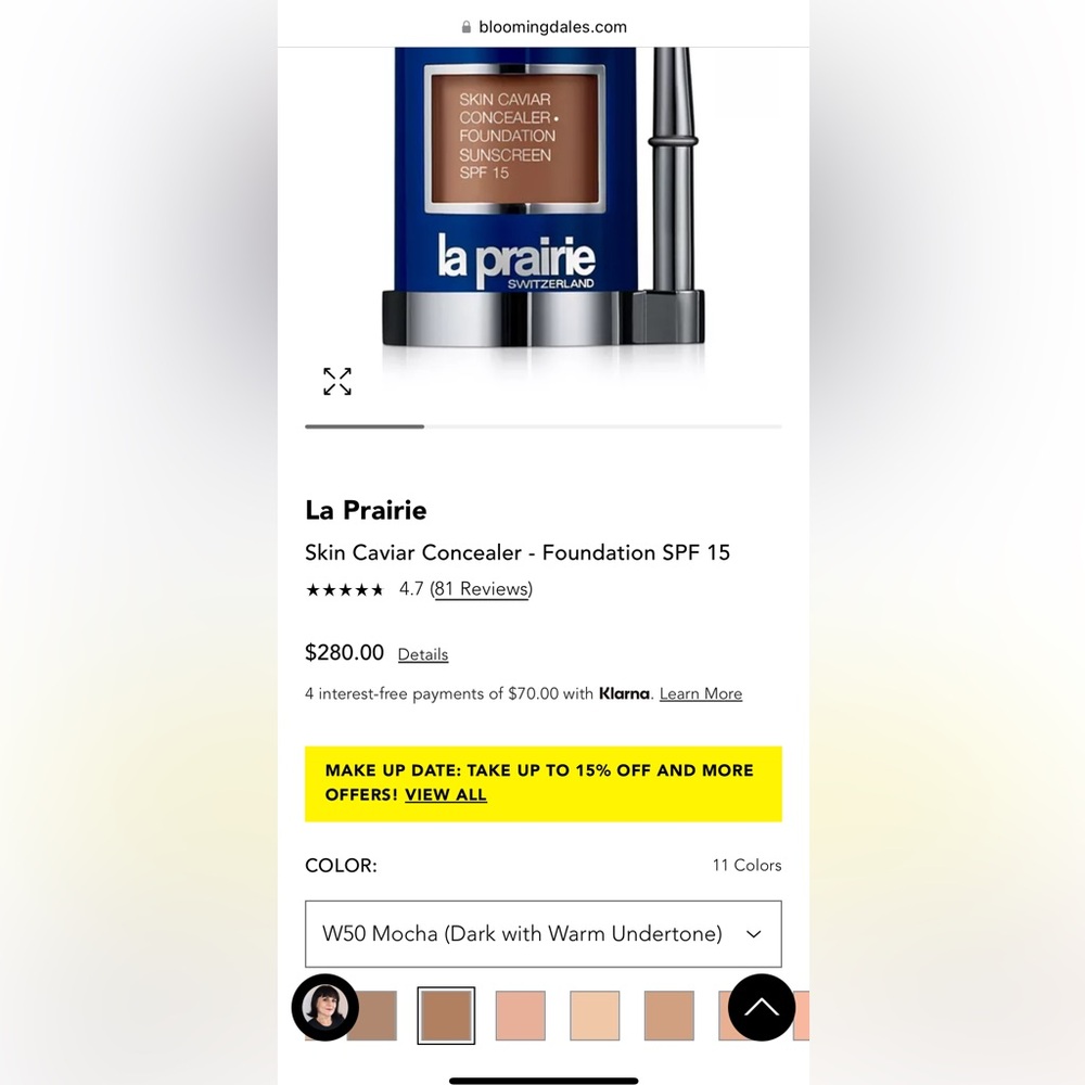 La Prairie Skin Caviar Complexion Concealer Foundation
(w-50 mocha)